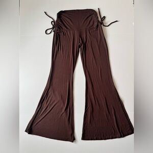 EARTHBOUND Brown Flare Palazzo Pants w/Side Slits, Women’s Size Medium